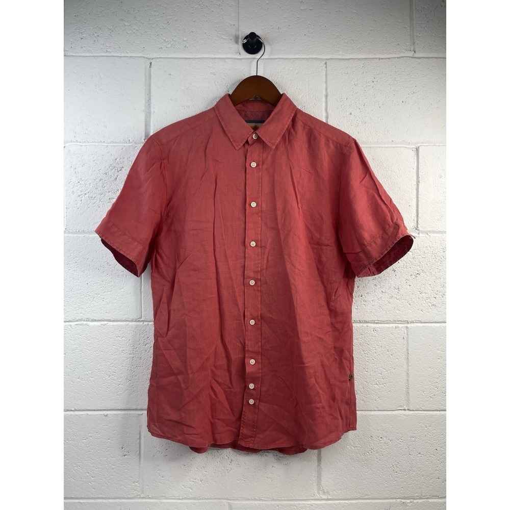 Hugo Boss Orange Brand Men's 100% Linen Button‎ Up Shirt Size M